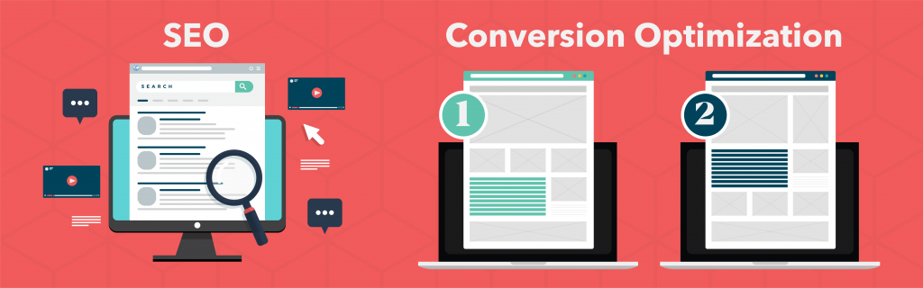 Illustration of SEO & Conversion Optimization for website
